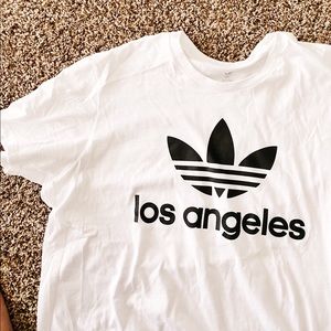 adidas white tee! “los angeles”